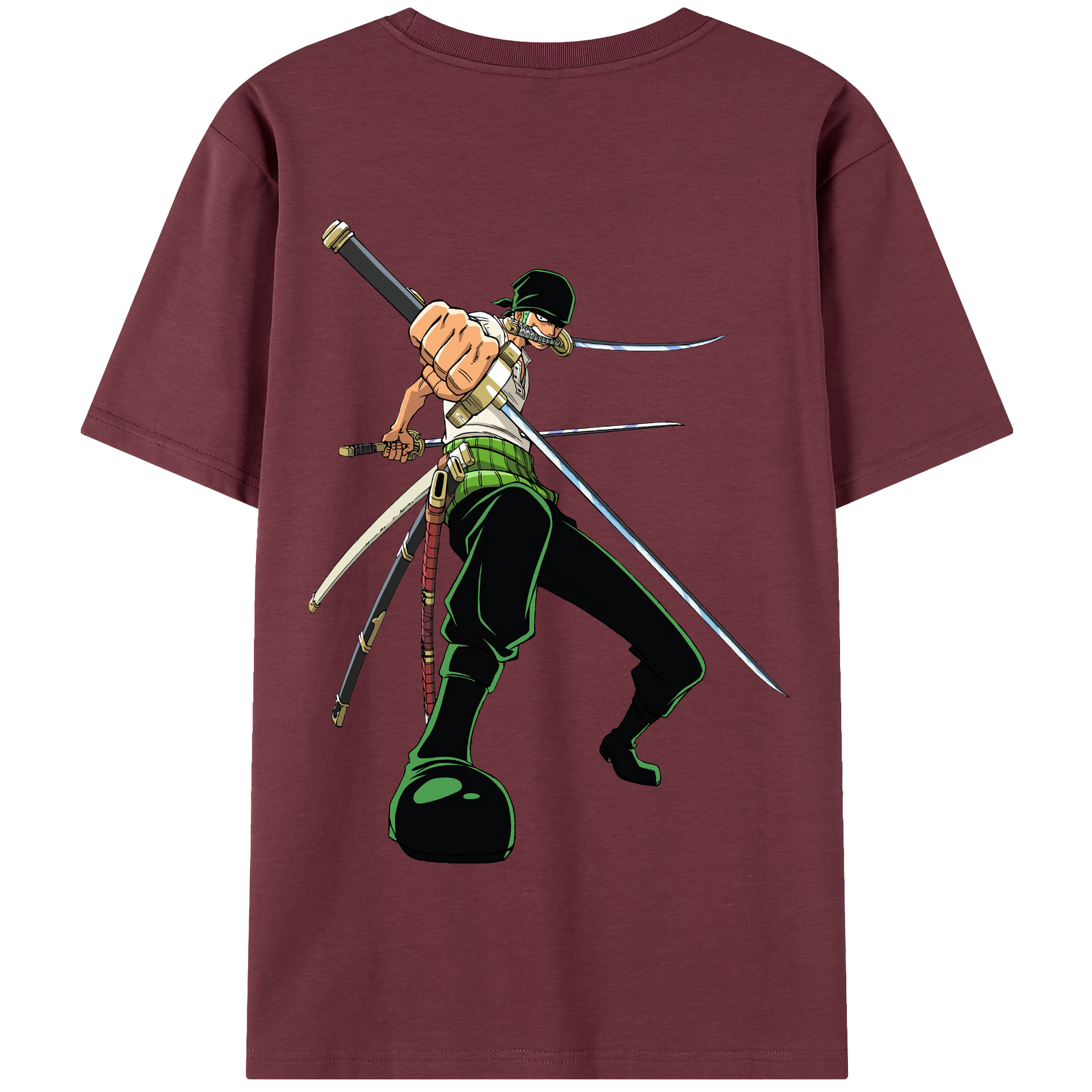 ワンピース ロロノア・ゾロ ONE PIECE Roronoa Zoro 綿100％半袖Tシャツ（背面プリント）